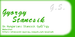 gyorgy stancsik business card
